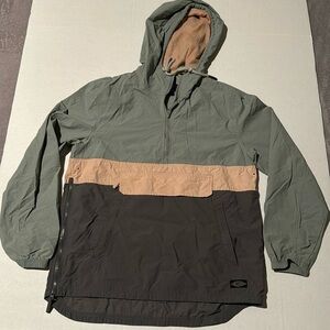 CPO 1/2 Zip Hooded Anorak Windbreaker Jacket‎ Size S-P - Gray/Pink Colorblock